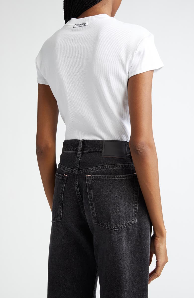 K.NGSLEY Sam Stretch Cotton Rib T-Shirt, Alternate, color, White