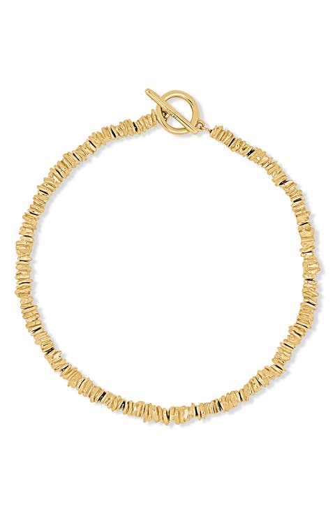 14K Gold Flat Beaded Line Bracelet