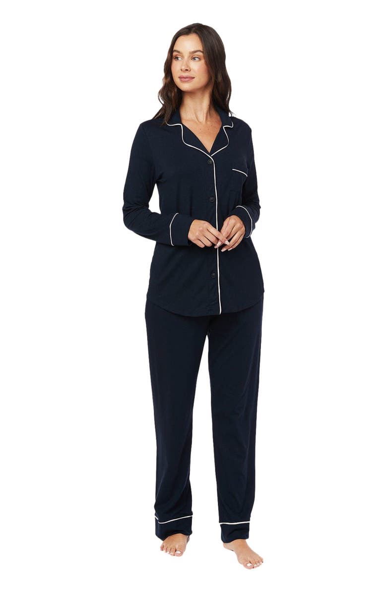 The Cat's Pajamas Pima Knit Pajama Set, Alternate, color, Midnight