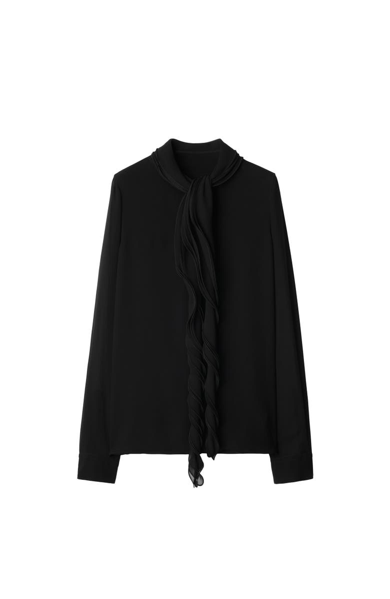 Burberry Ruffled Silk Blouse, Alternate, color, 