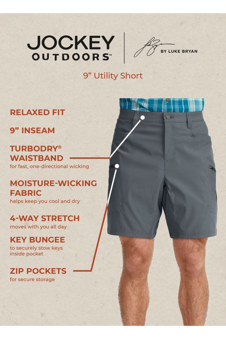 Outdoors by Luke Bryan Men's 9" Utility Short, Alternate, color, Scout