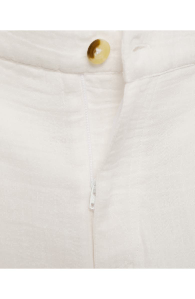 MANGO Straight Leg Cotton Pants, Alternate, color, White