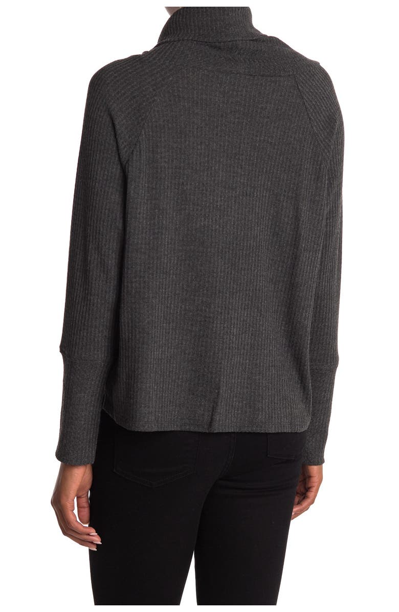 Bobeau Cowl Neck Raglan Sleeve Thermal Top, Alternate, color, 