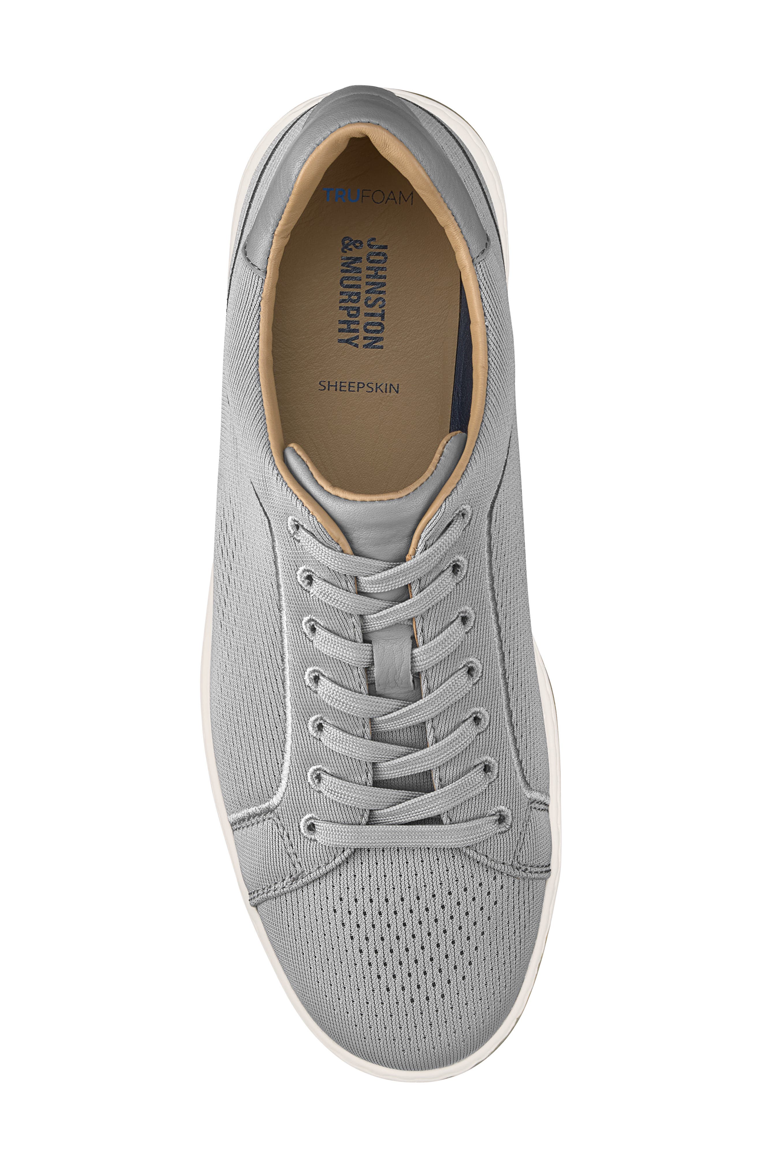 Johnston & Murphy Daxton Knit Sneaker, Alternate, color, Gray Knit