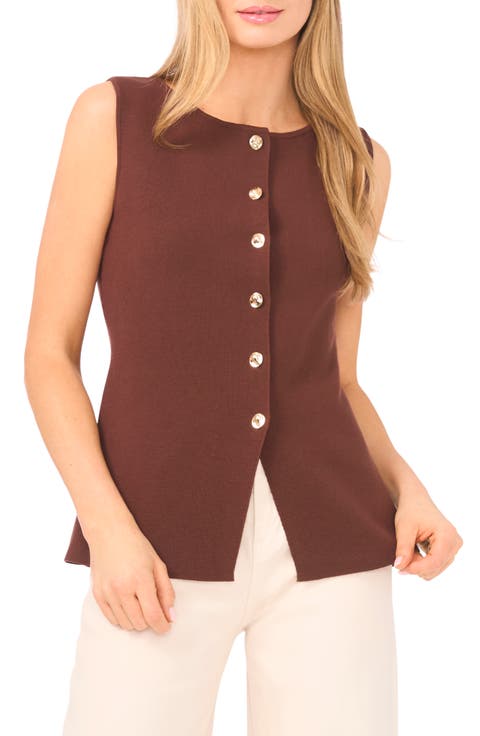 Sleeveless Button-Up Shirt