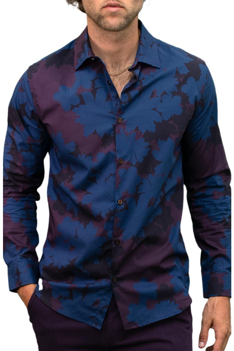 Norman Button-Up Shirt, Main, color, Salerno Floral Dark Blue