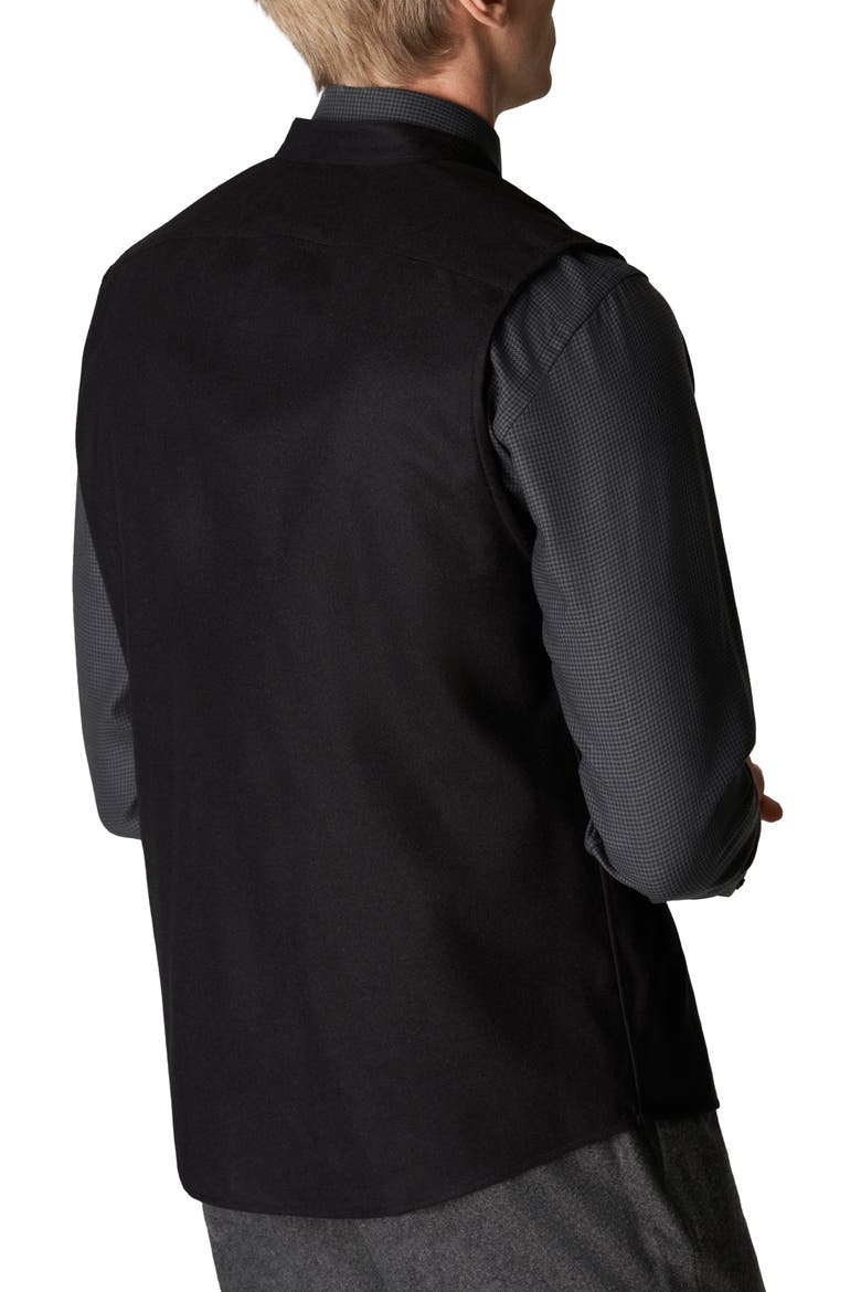 Zip-Up Wool & Cashmere Twill Vest, Alternate, color, BLACK