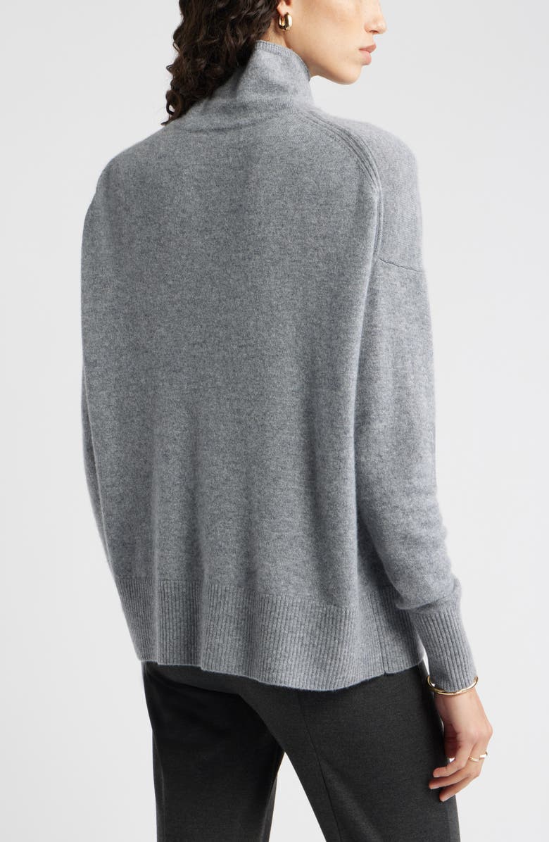 Nordstrom Oversize Cashmere Turtleneck Sweater, Alternate, color, Grey Night