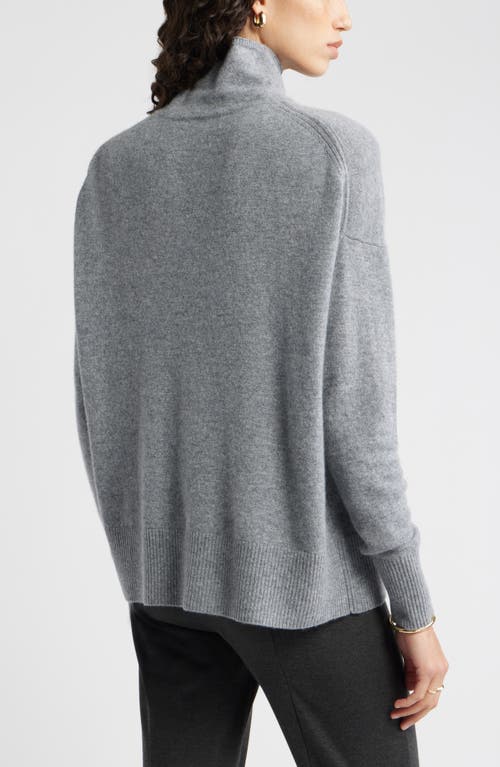 Nordstrom Oversize Cashmere Turtleneck Sweater In Gray