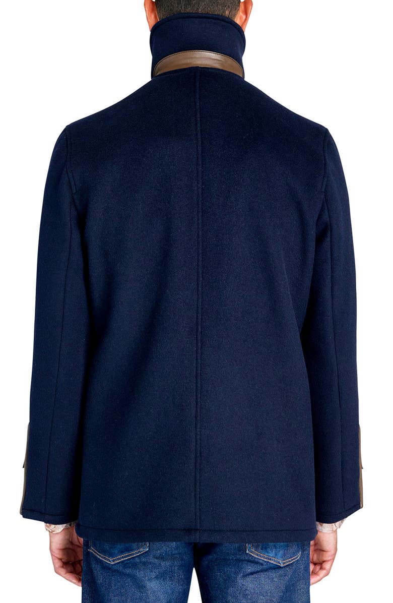 Brooklyn Brigade Navy Wool Double Breasted Peacoat, Alternate, color,