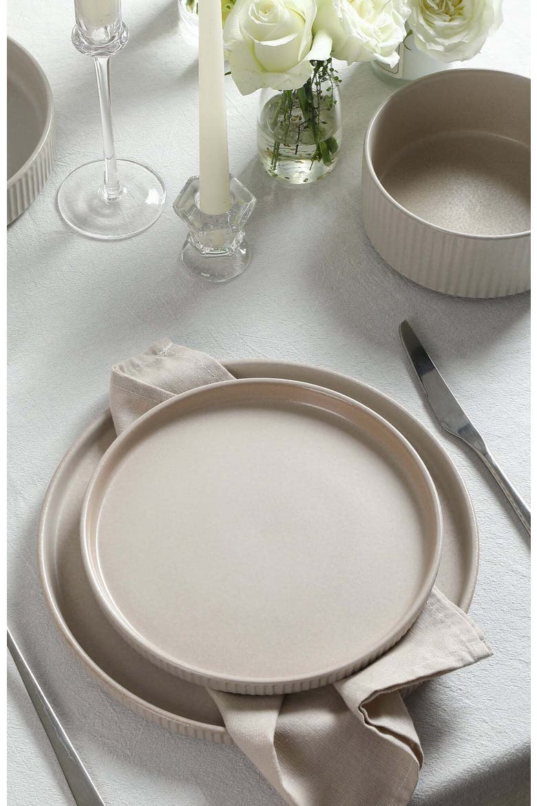 Haven Stoneware 16-Piece Dinnerare Set with Glasses, Alternate, color, Beige