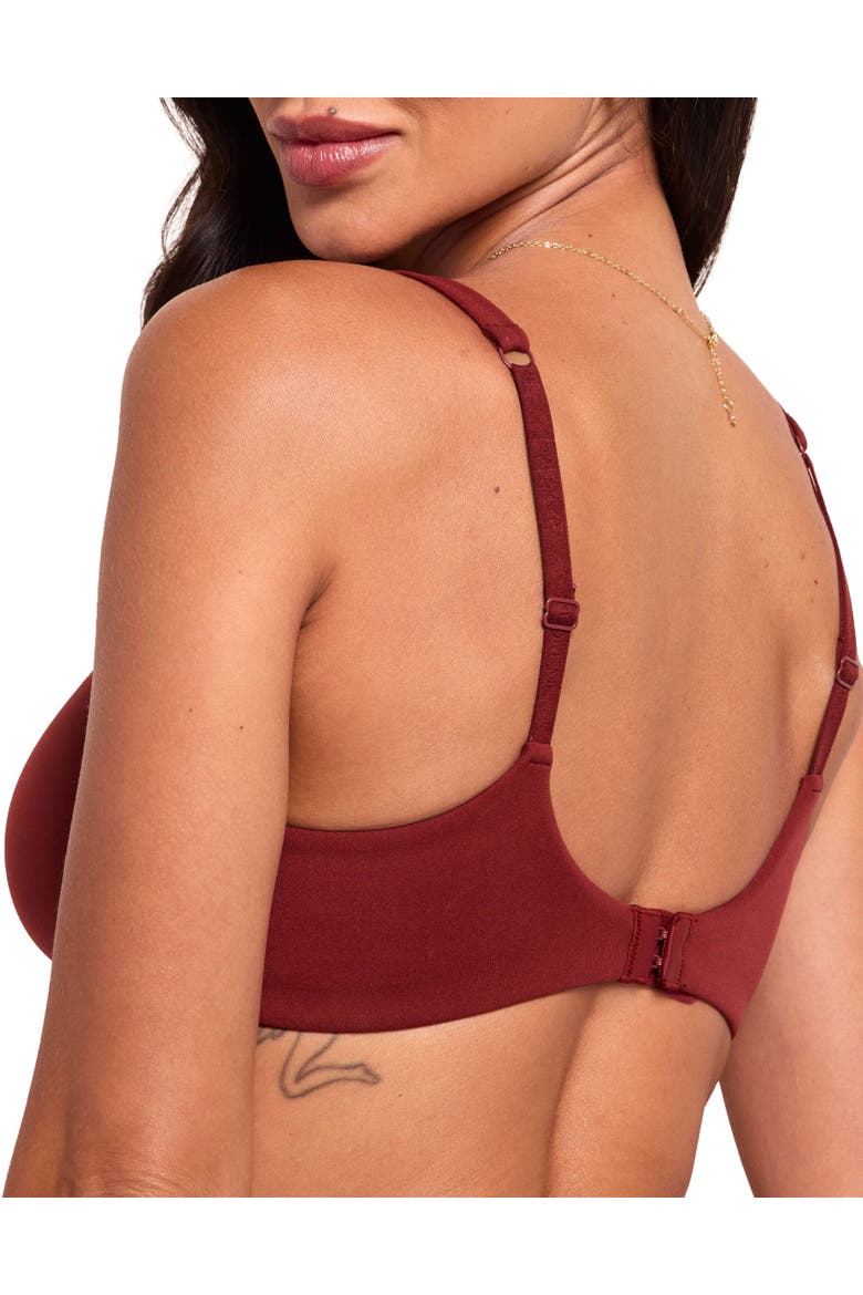Solene Unlined Bralette Bra, Alternate, color, Dark red