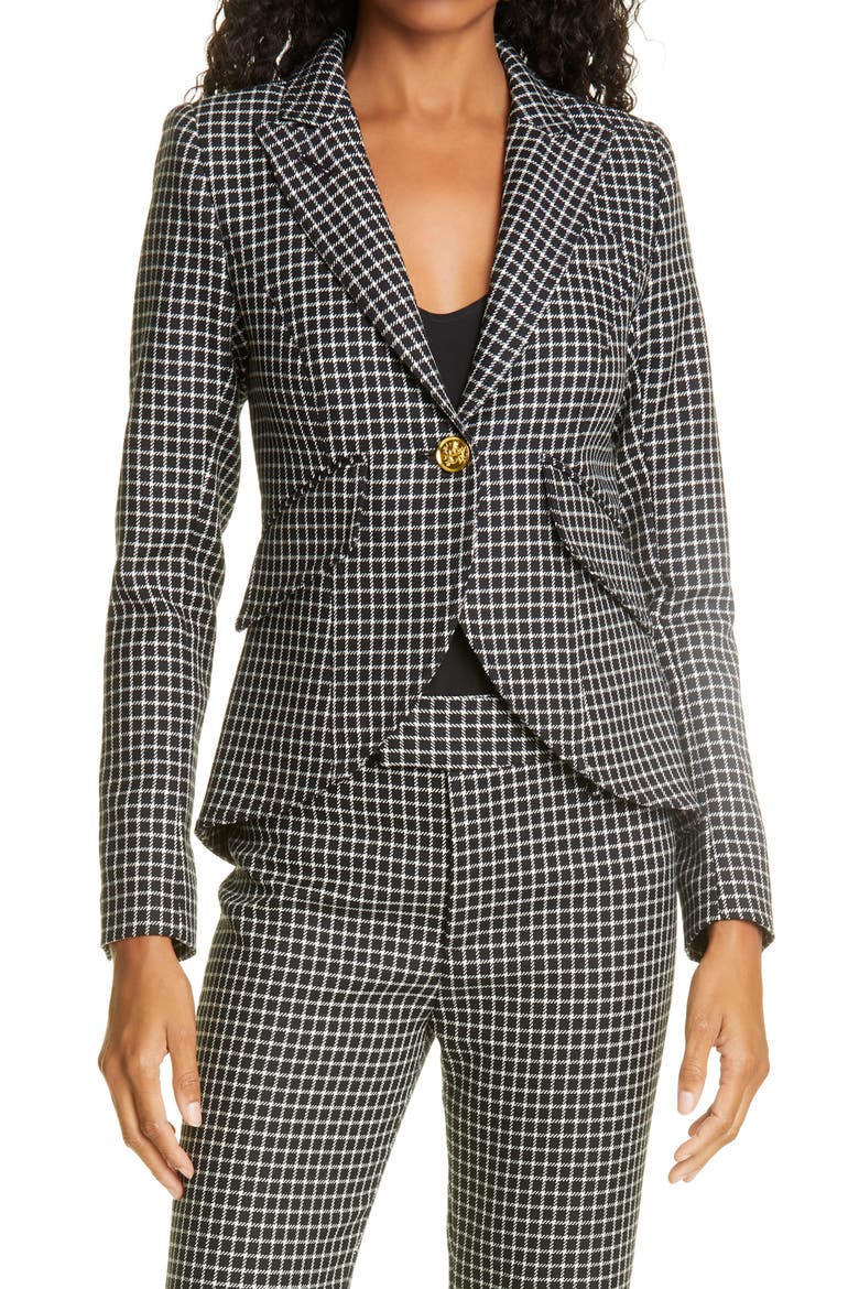 Check Wool Blazer, Main, color, BLACK GRID