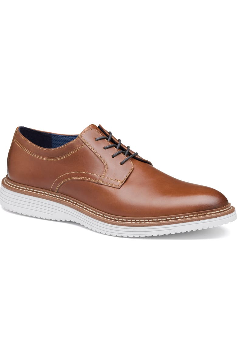 Johnston & Murphy Cason Plain Toe Derby, Main, color, Tan Full Grain