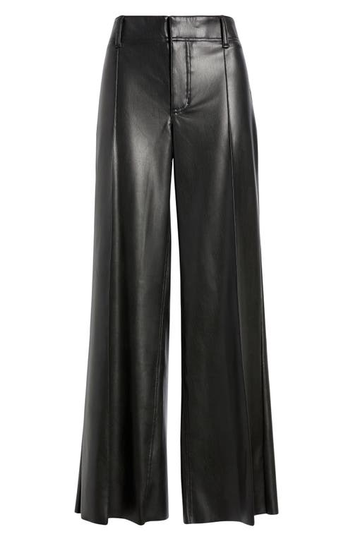City Blues Pintuck Faux Leather Wide Leg Pants In Black