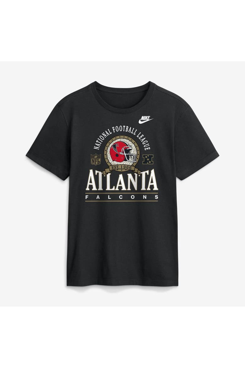 Men's Nike Black Atlanta Falcons Rewind Team Spirit Essential Cotton T-Shirt, Alternate, color, Black