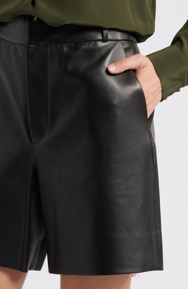 FRAME Easy Leather Shorts, Alternate, color, Black