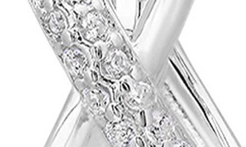 Queen Jewels 'x' Cubic Zirconia Hoop Earrings In Silver
