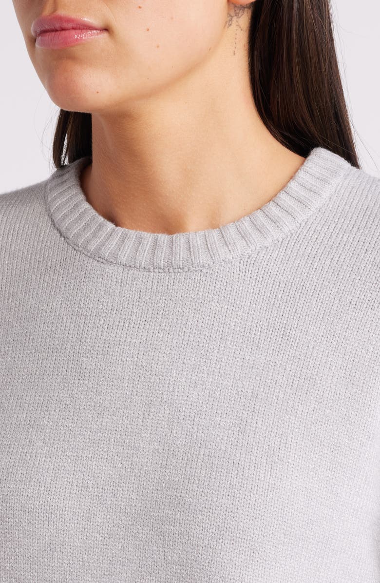 Good American Cozy Crewneck Sweater, Alternate, color, Heather Grey