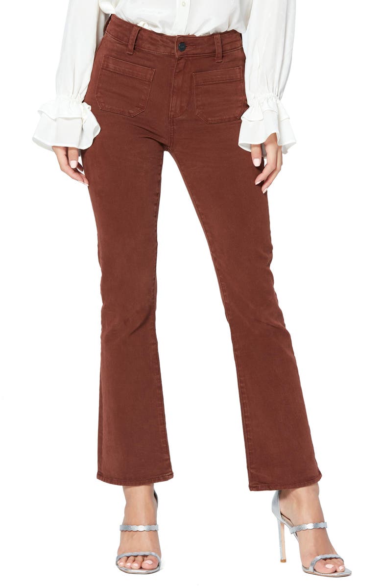 PAIGE Claudine High Waist Patch Pocket Stretch Cotton Pants, Main, color, 