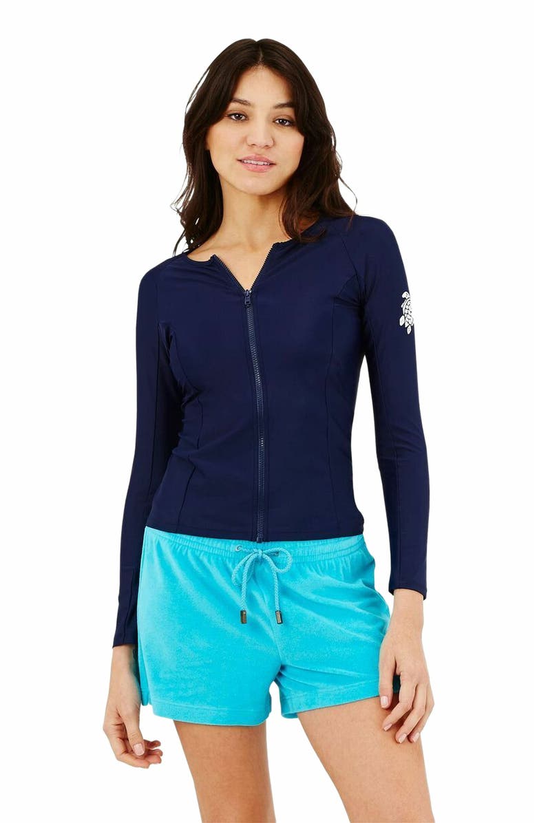 Vilebrequin Women's Solid Zipper Rashguard, Alternate, color, Bleu Marine