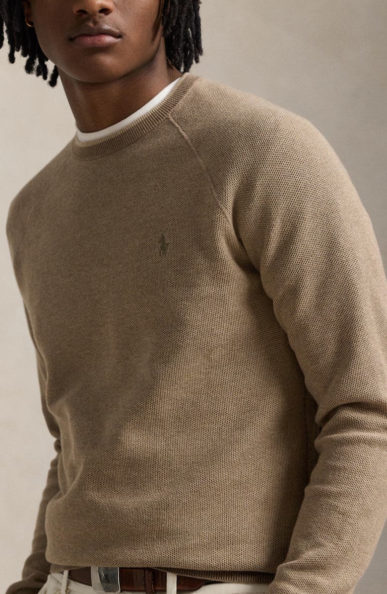 Polo Ralph Lauren Textured Cotton Crewneck Sweater, Alternate, color, 