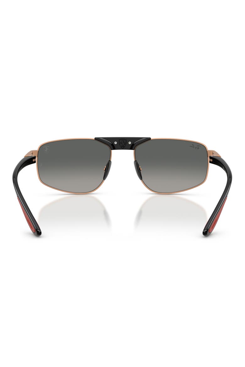 58mm Ferrari Gradient Irregular Sunglasses, Alternate, color, MATTE ROSE GOLD / GREY