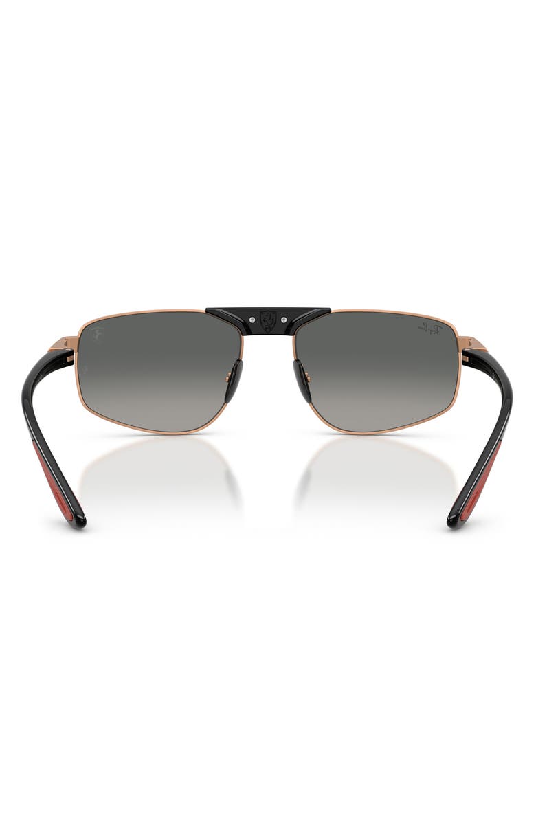 Ray-Ban 58mm Ferrari Gradient Irregular Sunglasses, Alternate, color, Matte Rose Gold / Grey