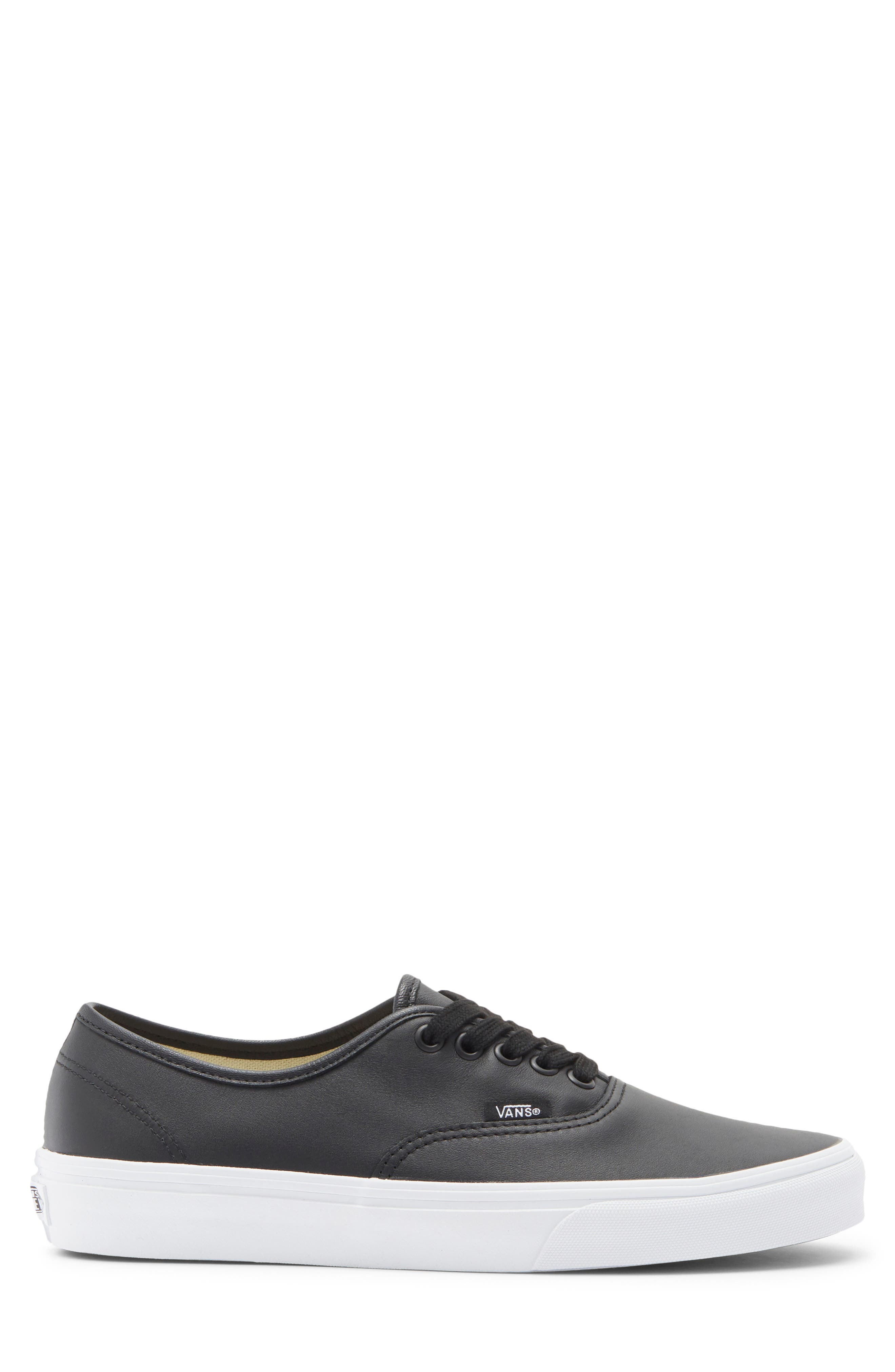 Vans Authentic Leather Sneaker, Alternate, color, Leather Black/True White