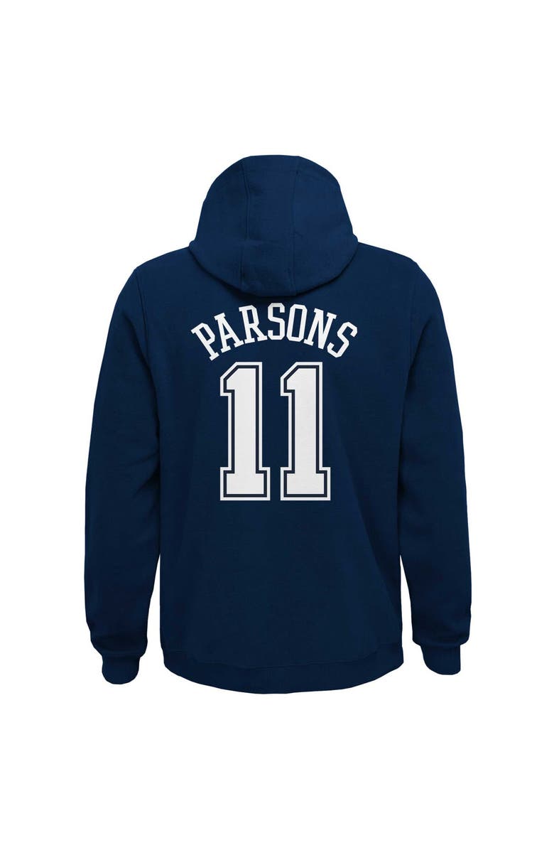 Outerstuff Youth Micah Parsons Navy Dallas Cowboys Mainliner Player Name & Number Pullover Hoodie, Alternate, color, 