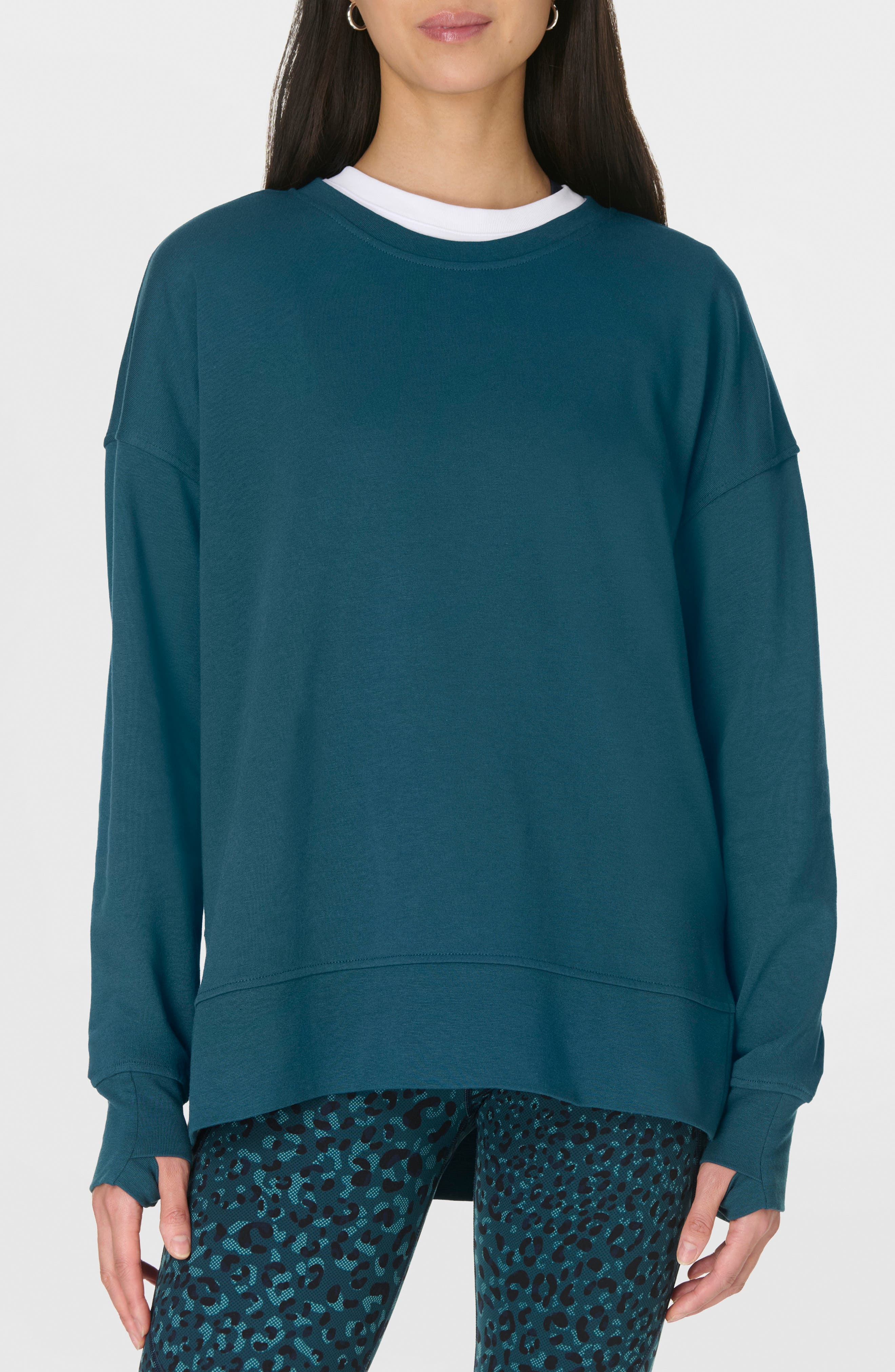 Sweaty Betty After Class Stripe Longline Sweatshirt (Women) | Nordstromrack