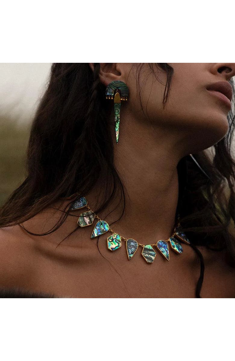 Freya Rose Warrioress Paua Necklace, Alternate, color, Green