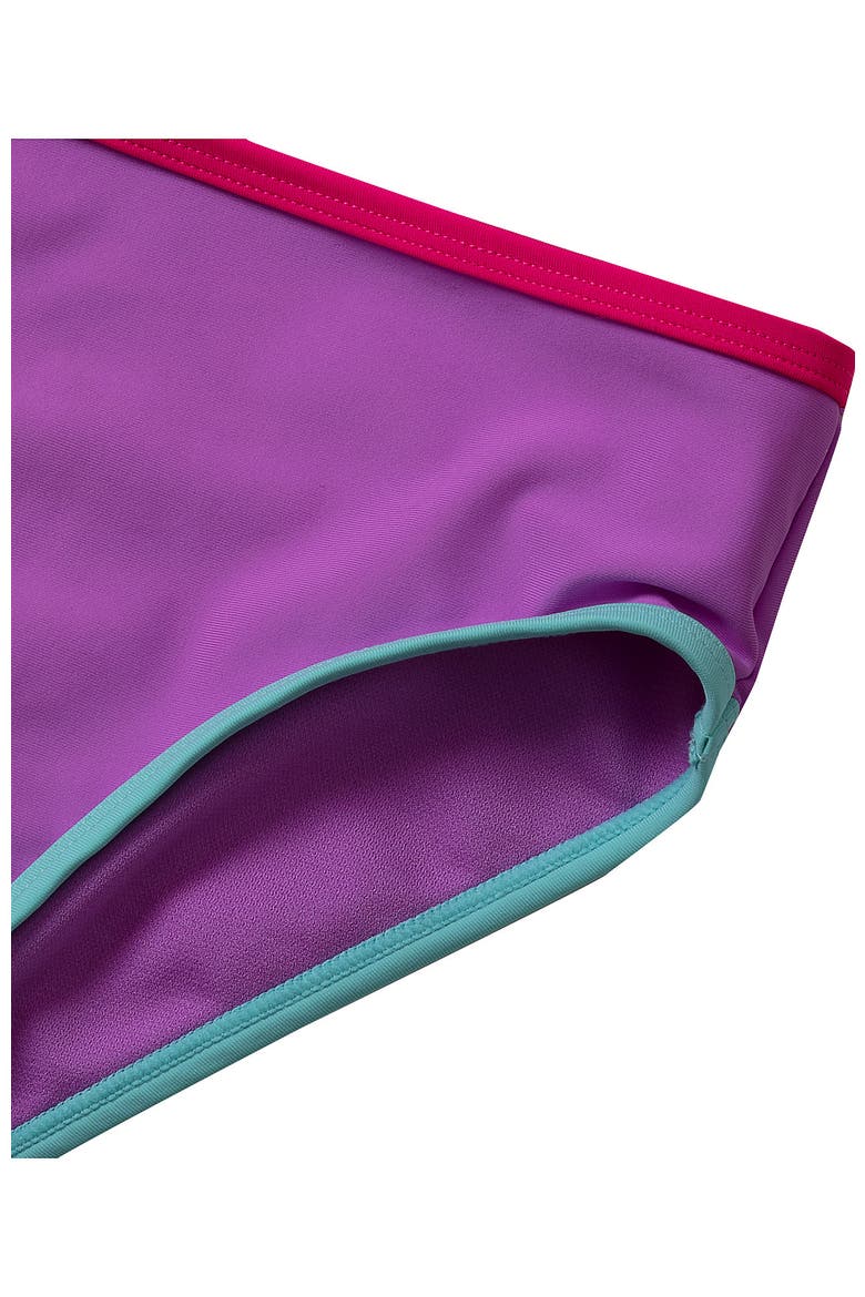 Girls Chlorine Resistant Contrast Bikini Bottoms, Alternate, color, Purple Orchid