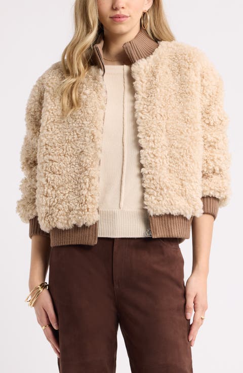 Faux Shearling Bomber Jacket