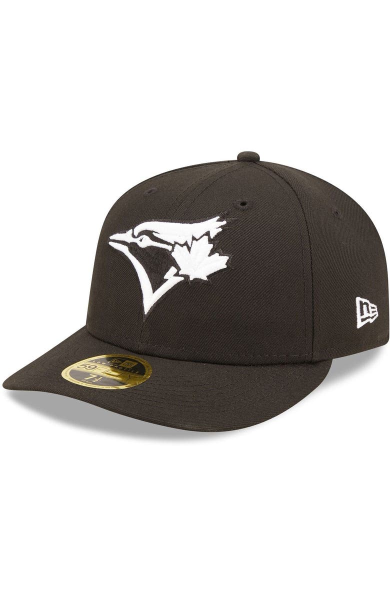 New Era Men's New Era Toronto Blue Jays Black & White Low Profile 59FIFTY Fitted Hat, Main, color, 