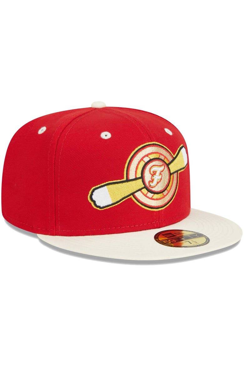 Men's New Era Red Winston-Salem Dash Theme Nights Flight  59FIFTY Fitted Hat, Alternate, color, Red