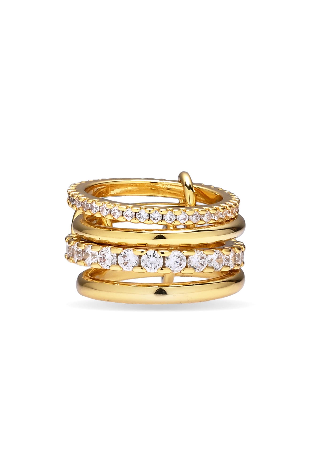 EYE CANDY LOS ANGELES Strata 18k Gold Plated Stack Ring (Women ...