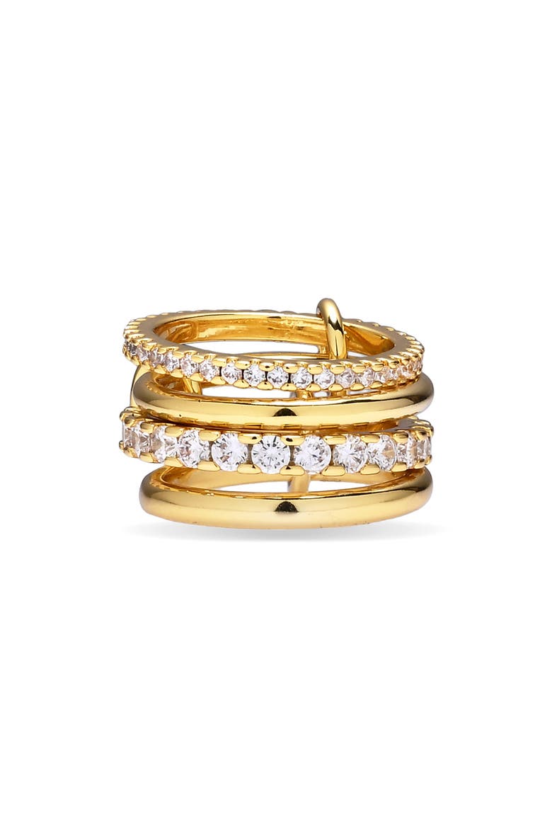 Strata 18k Gold Plated Stack Ring, Alternate, color, GOLD