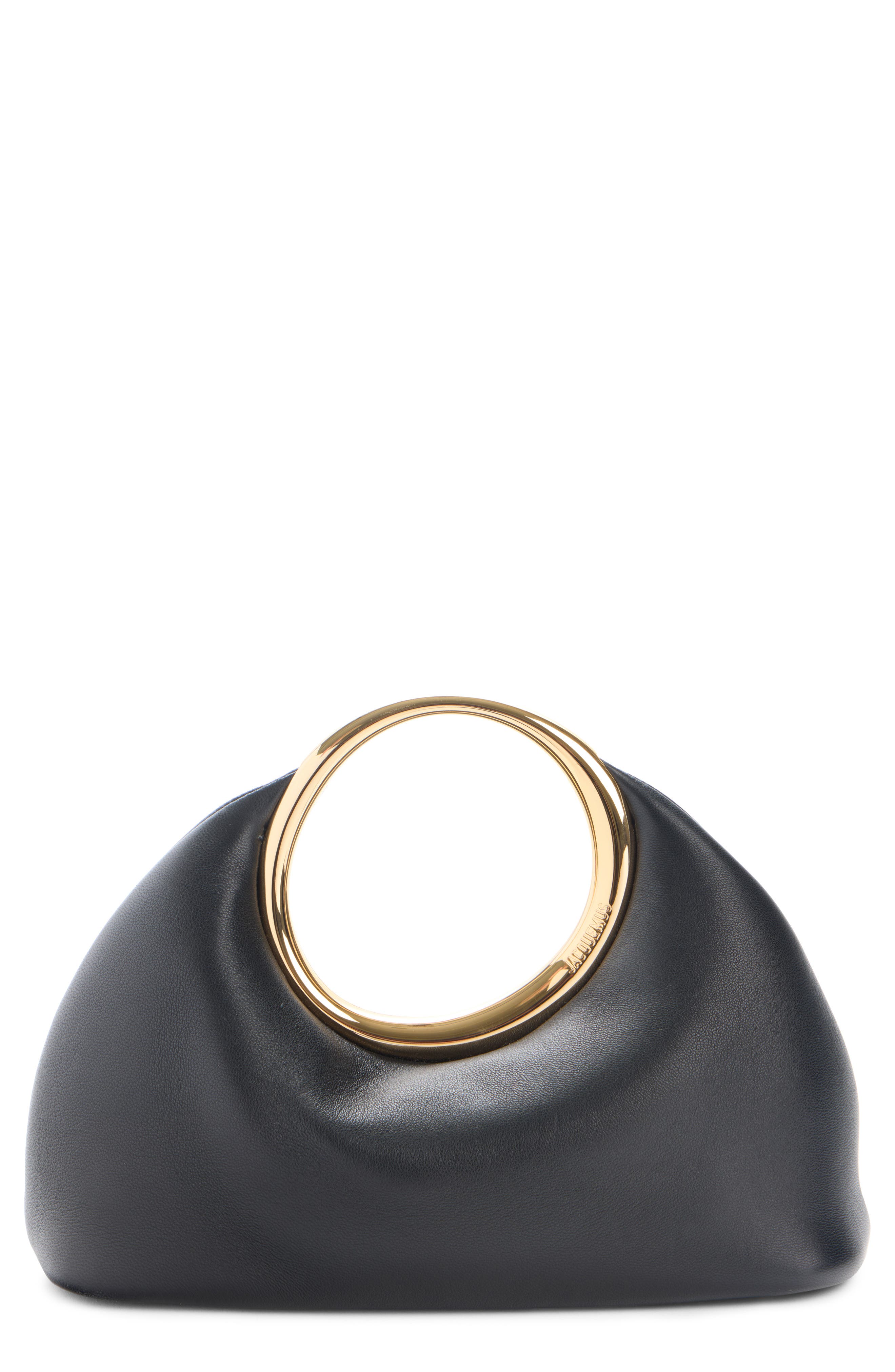 Jacquemus Le Petite Calino Leather Top Handle Bag, Main, color, Black 990