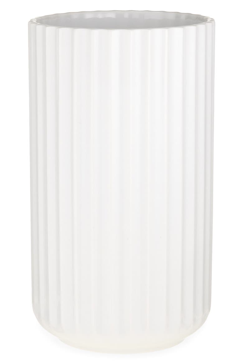 6-Inch Fluted Vase, Main, color, WHITE