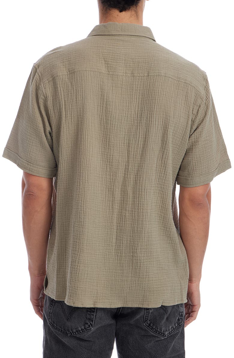 PX Short Sleeve Cotton Gauze Button-Up Shirt, Alternate, color, Olive