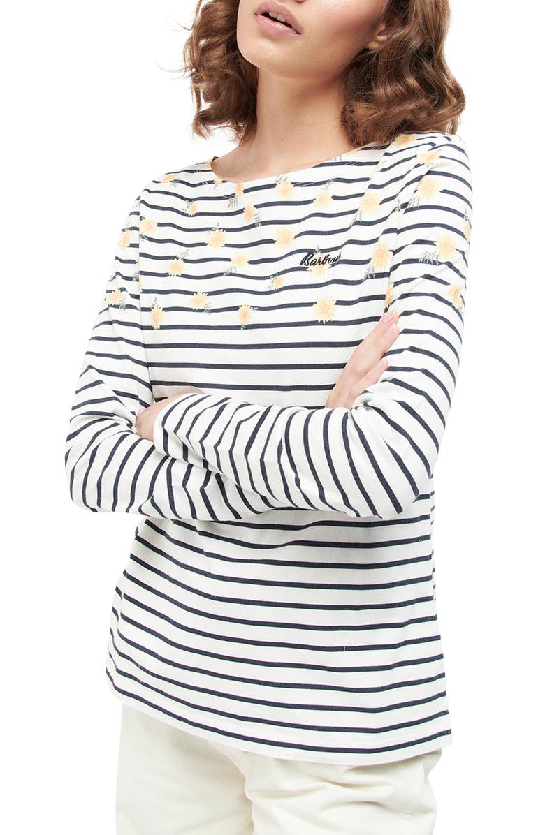 Barbour Bradley Floral Stripe Long Sleeve T-Shirt, Alternate, color,