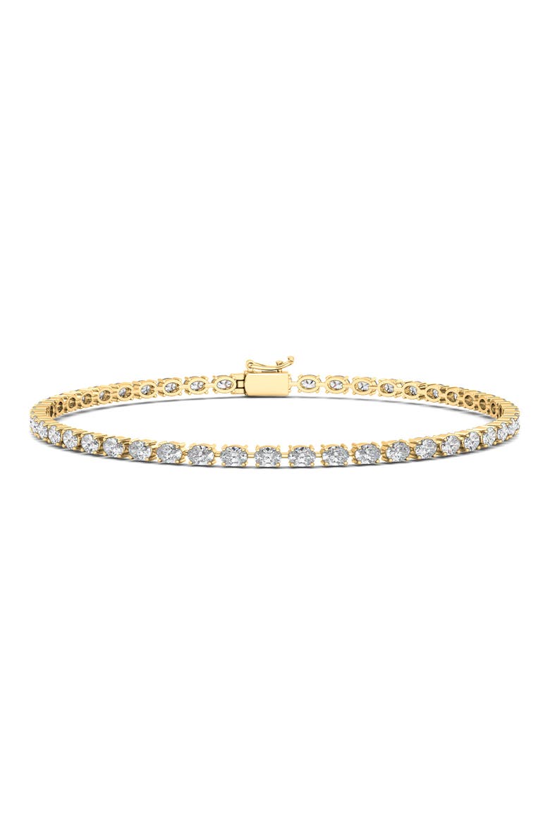 Oval Cut Lab Created Diamond Tennis Bracelet, Main, color, 6.20 CTW YELLOW GOLD