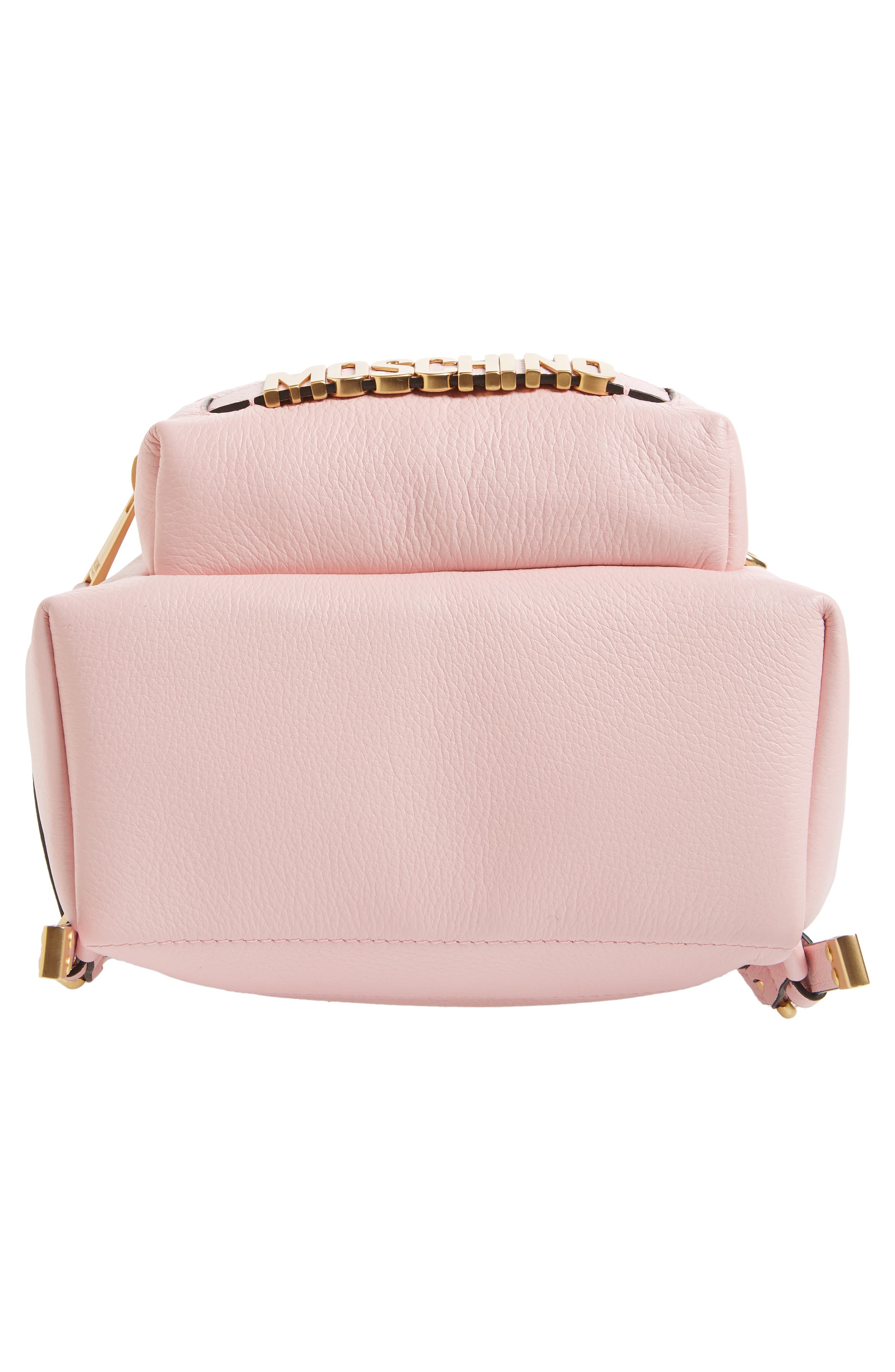 Moschino Logo Leather Backpack, Alternate, color, 