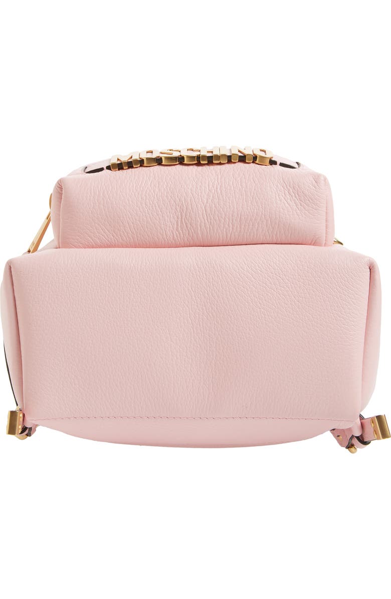Moschino Logo Leather Backpack, Alternate, color,