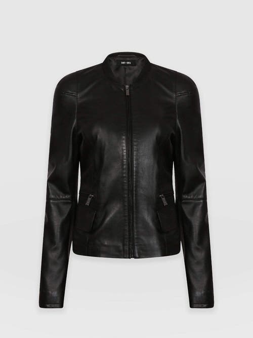 Saint And Sofia Saint + Sofia Blane Leather Jacket In Black