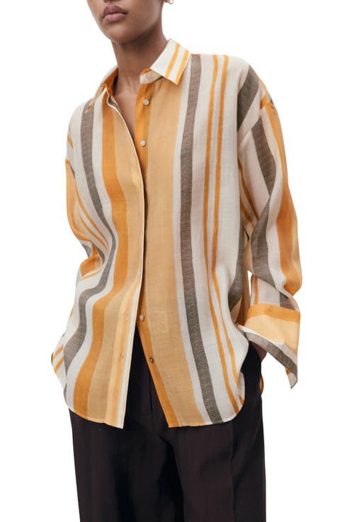 Striped Button-Up Shirt