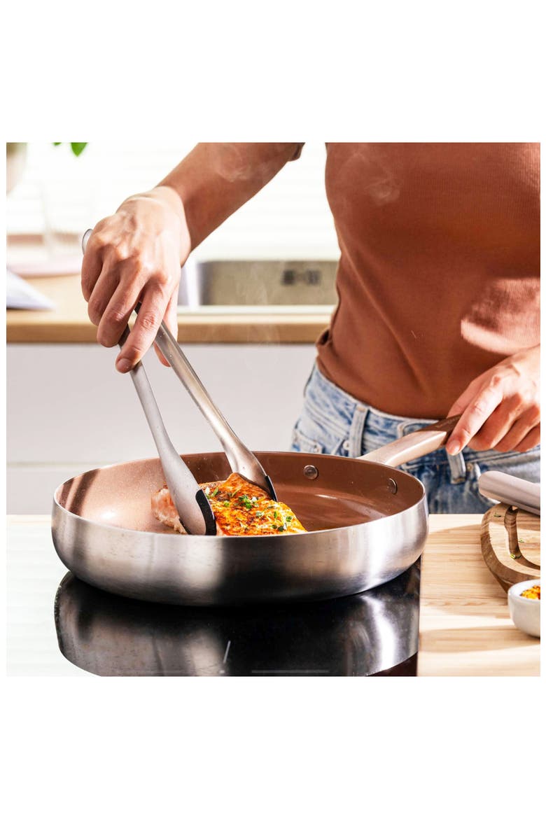 Belly Tri-Ply Stainless Steel Skillet, Alternate, color, WARM BLUSH