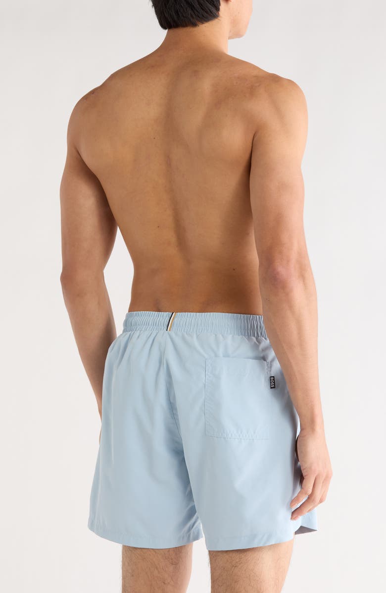 BOSS Dolphin Swim Trunks, Alternate, color, Light/ Pastel Blue