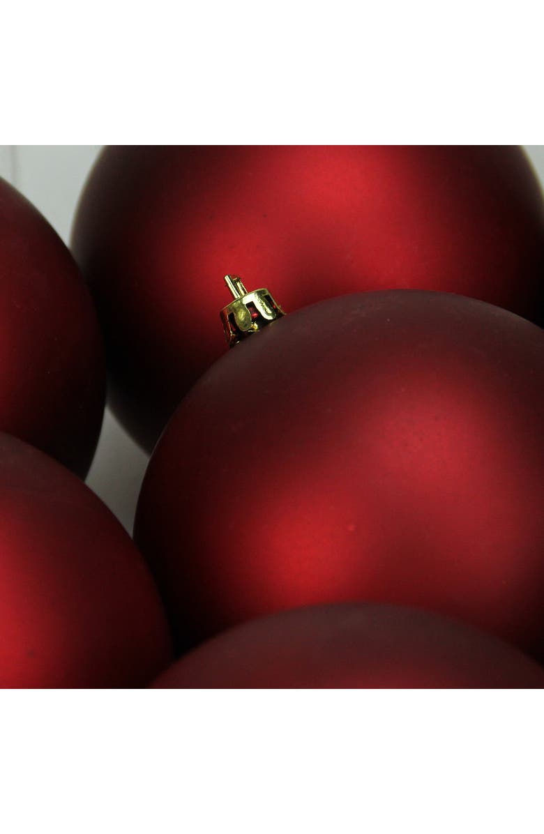 Northlight 12ct Red Hot Shatterproof Matte Christmas Ball Ornaments 4", Alternate, color, Red